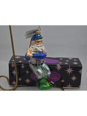 Christopher Radko 2000 "Grand Slam Santa" Glass Ornament with Hang-Tag & Box Vtg
